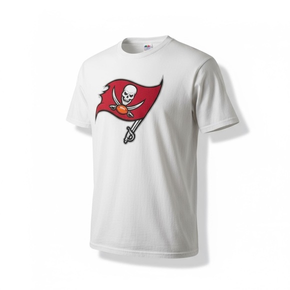 Tampa Bay Buccaneers Men's White Logo T-Shirt Size L - Picture 3 of 3